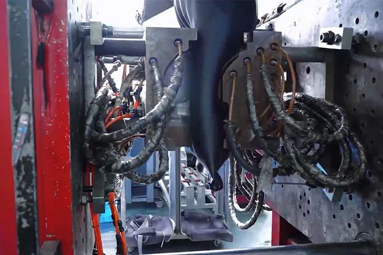 Injection molding workshop used for child car seat production at the Bewell factory